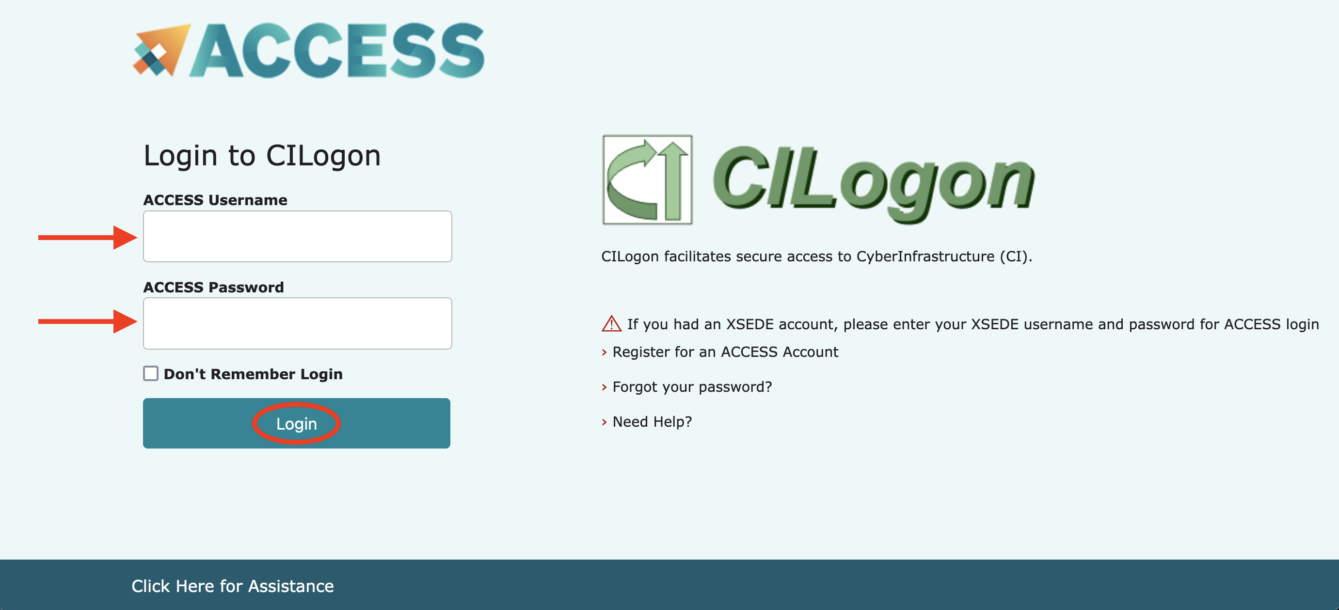 Login to globus screenshot